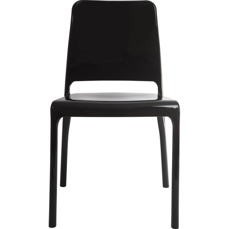 Hazlett 47cm H Upholstered Stacking Dining Chair, Black