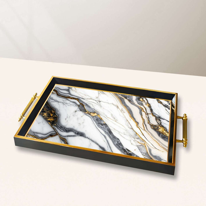 Elegant Glass Serving Tray, 19.7 x 11.4 x 1.4 inches | 100% High-Quality Glass | Perfect for Entertaining & Serving | Stylish and Functional Design for Home & Parties | Durable and Easy to Clean