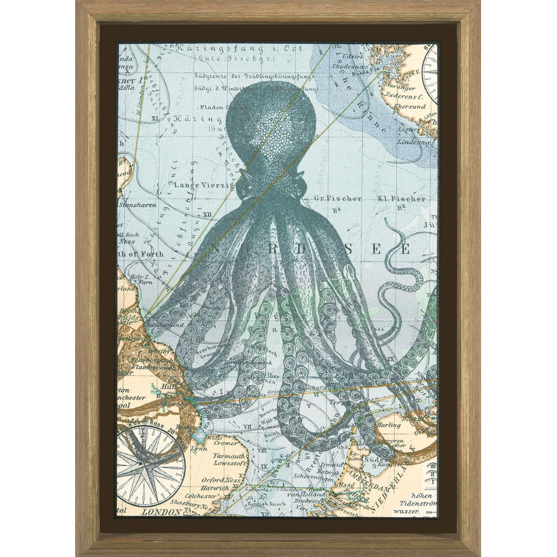 « blue octopus », impression encadrée