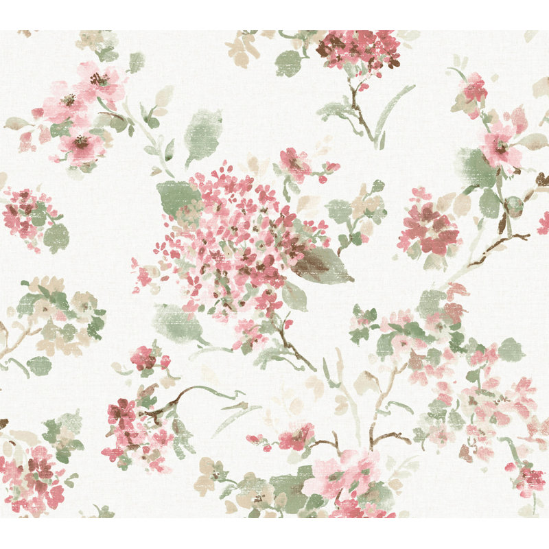 Papier peint floral Veiled Garden, Rose