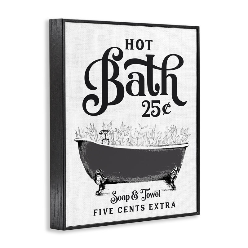 Giclée encadrée «Hot Bath with Bubbles», design par Lettré et doublé, H 14 po x l 11 po, Giclée encadrée noir minuit