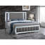 Lit double (matelas non inclus), argent