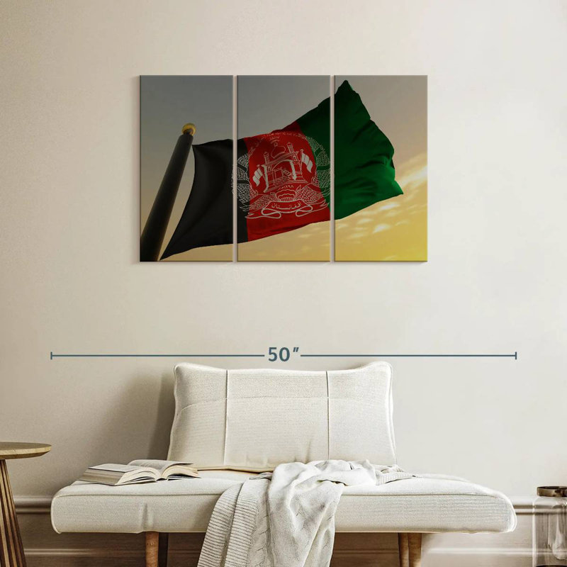 Drapeau national afghan, H 24 po x l 38 po