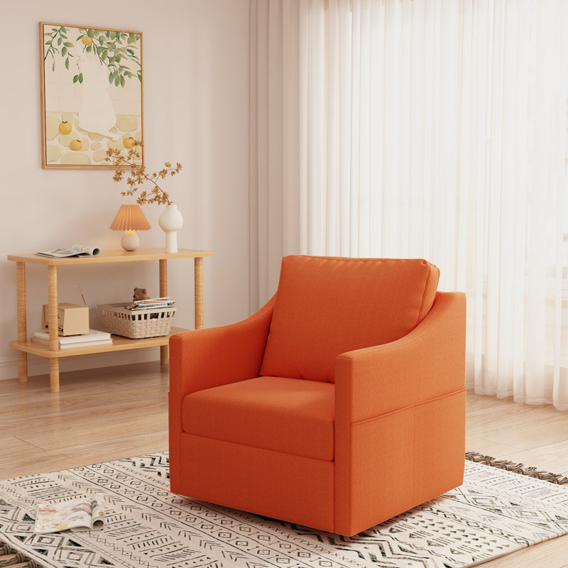 Chaise berçante en tissu, Orange