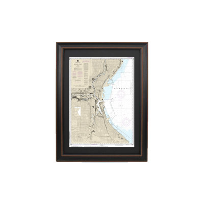 Milwaukee Harbor, Lake Michigan, Wisconsin | Nautical Chart | Framed Print