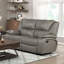 Canapé inclinable 2 places en cuir gris
