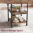 47" Round Dining Table with 2-Tier Storage Shelf | Kitchen & Dining Room Table for 4 | Space-Saving Pedestal Design（only table）-Brown