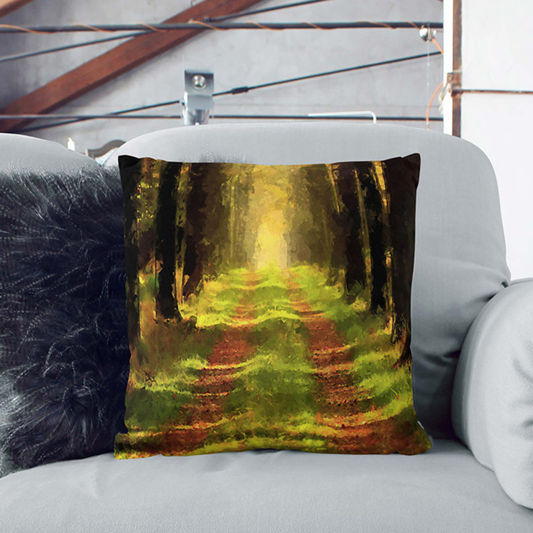 Direction of the Forest in Abstract Cushion with Filling