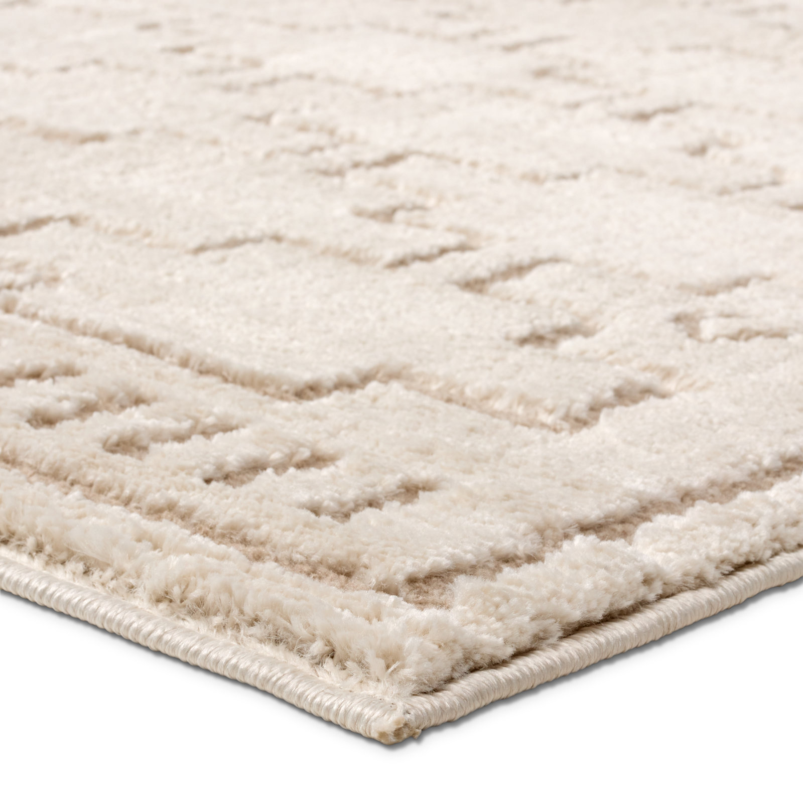 Meret Ivory Beige Trellis Rug, Rectangle 5' x 7'
