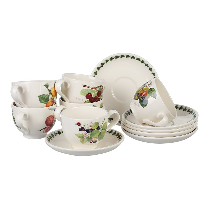 Pomona 6 Piece Teacups & Saucers Set