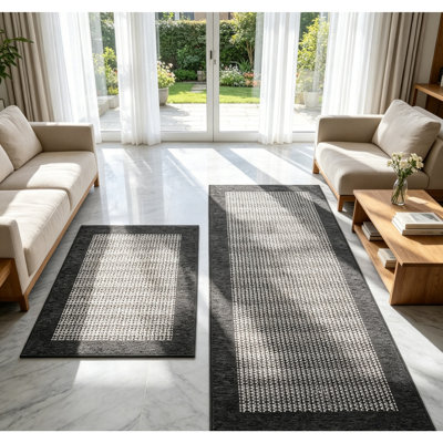 Tapis de couloir antidérapant en caoutchouc 3 pièces