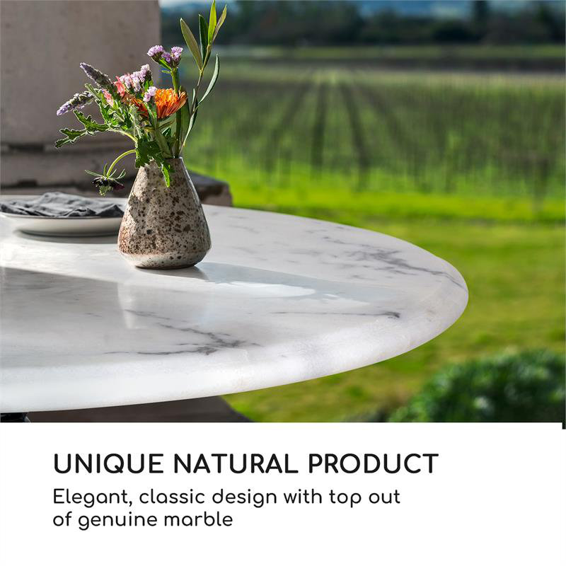 Patras Round Stone Outdoor Bar Table - 60 cm W 60 cm D