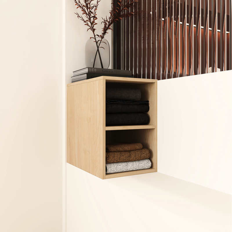 Petite tablette de rangement murale de 12 pouces - pour plusieurs espaces Chêne, contreplaqué, chambre à coucher d'apparence moderne, salle de bain, cuisine résiliente