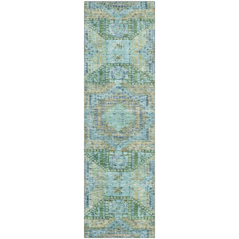 Premium Machine Washable Alaina AMF1929 Global Rug, Runner 2'3" x 7'6"