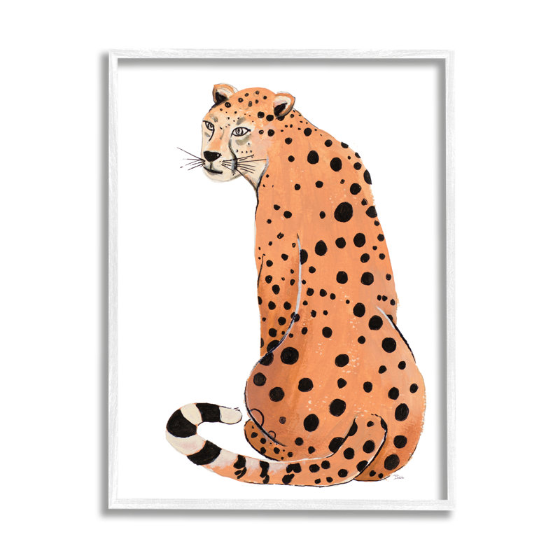 Chat de la jungle orange, taches audacieuses, animal de safari - peinture, H 14 po x l 11 po x P 1,5 po