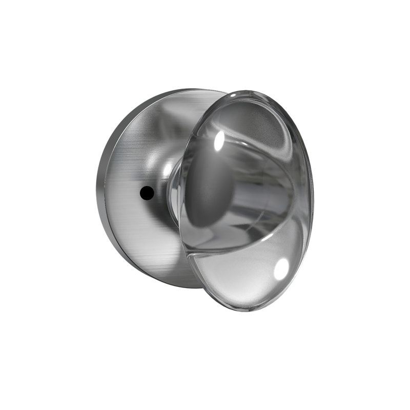 Poignée ovale en verre Bravura 928-6, Rond, Nickel satiné