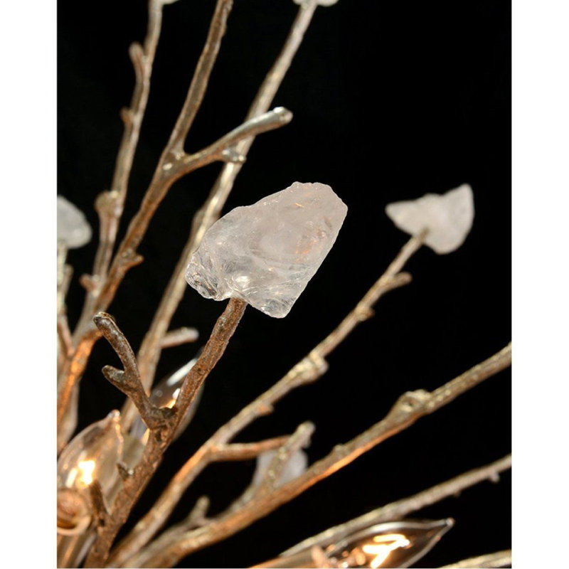 Lustre suspendu Sputnik Twilight, Argent antique, Givré, 18” Width x 18'' Depth x 20'' Height