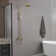 2-Spray Round Wall Bar Shower Kit With Hand Shower Dual Cross Handles Mixer Shower System Taps