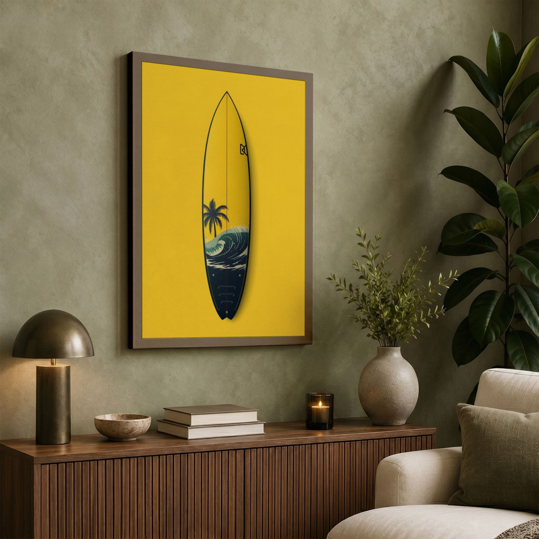 Tropical Surfboard Coastal - Wrapped Canvas