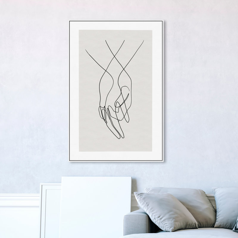 «Hands Shapes», impression sur toile, H 45 po x l 30 po, Toile encadrée, Blanc