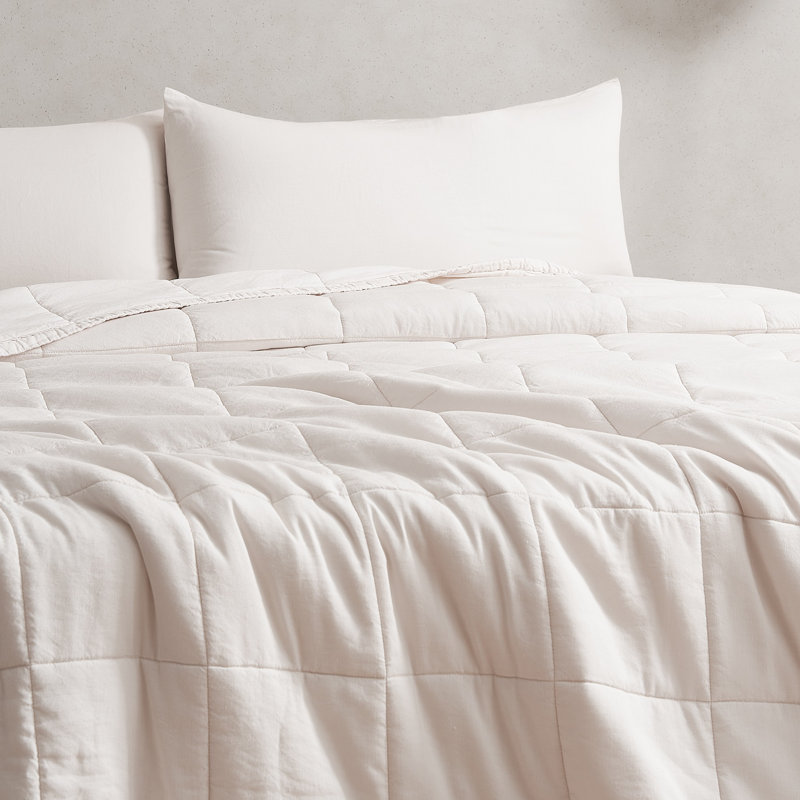 Belgian Flax Linen and Viscose Luxury Oversized Comforter, Twin Extra Long Comforter, Ivory