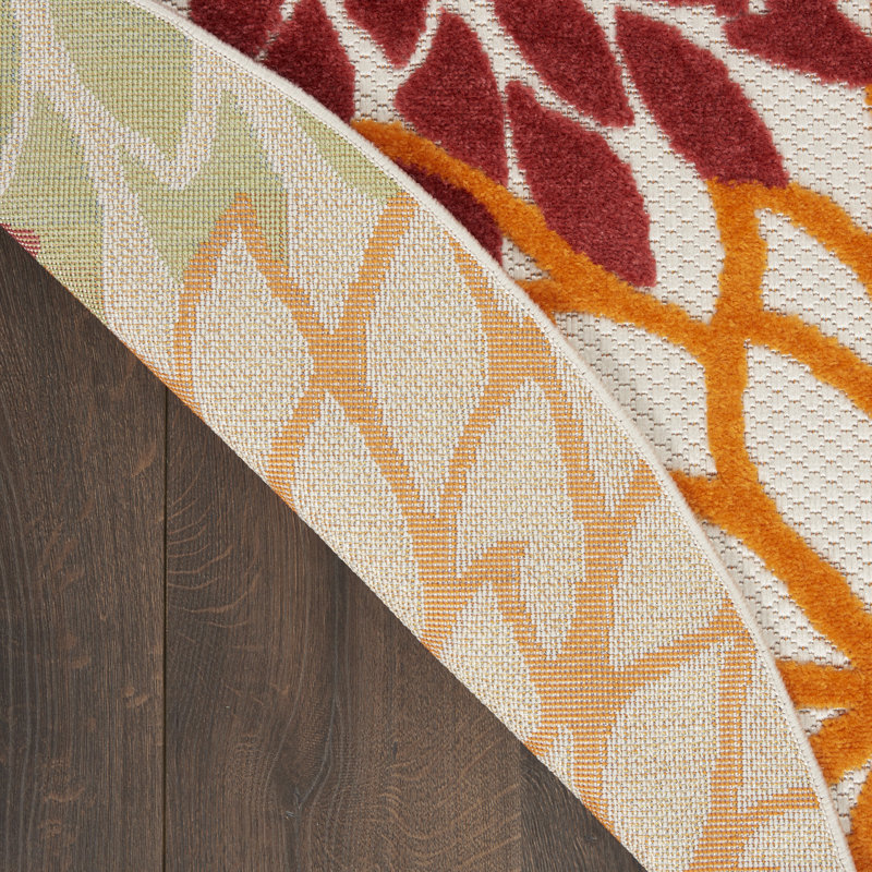 Abela Floral Indoor Rug, Round 5'3"