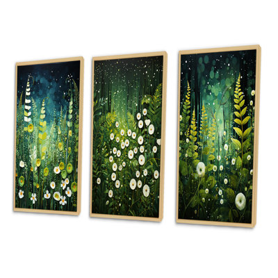 " Ferns Plant Verdant Abundance " 3 - Pieces
