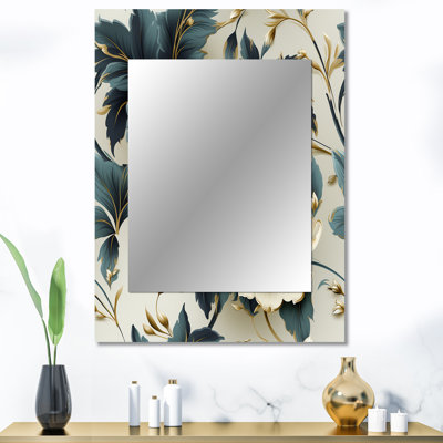 Motif victorien contemporain Adlea - motif mural victorien - miroir mural floral, miroir décoratif de chalet, impression d'art en métal