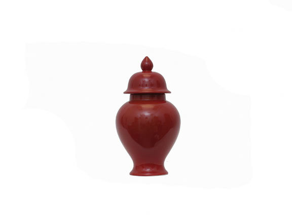 Ceramic Food Storage Container, Red