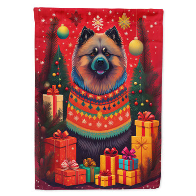 Drapeau de maison de Noël en polyester à double face H 40 po x l 28 po