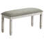 Banc, 41 po rectangulaire, cuisine, salle à manger, entrée, chambre à coucher, revêtement, bois, bois massif gris, tissu gris, transitionnel