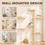 Étagères murales pour chats, ensemble de mobilier mural 3 en 1 avec griffoir, lits, plateformes, hamac et structure de jeu gain de place pour chatons d'intérieur, beige