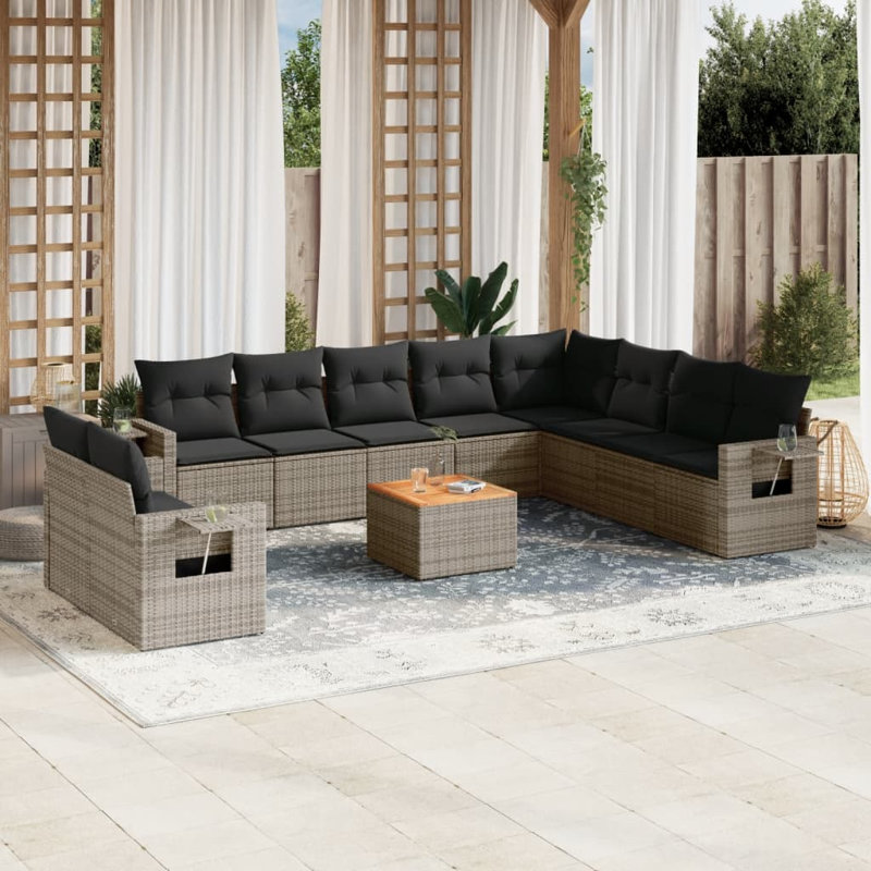 Ensemble de canapé de jardin Vidaxl gris