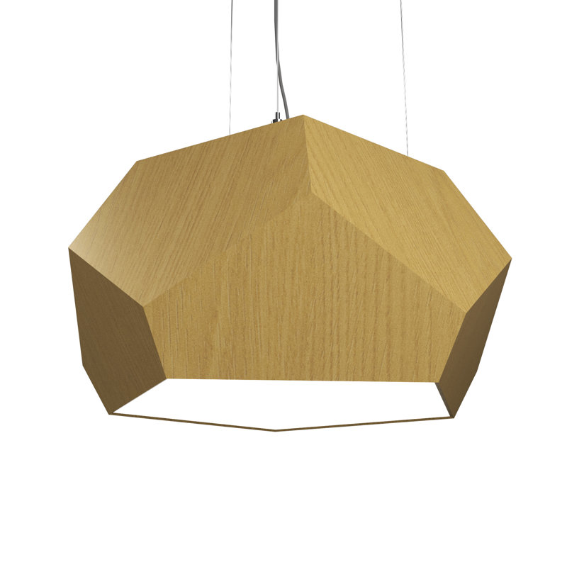 1 - Light LED Pendant, 8.19" H x 15.6" W x 15.6" D, Organic Gold