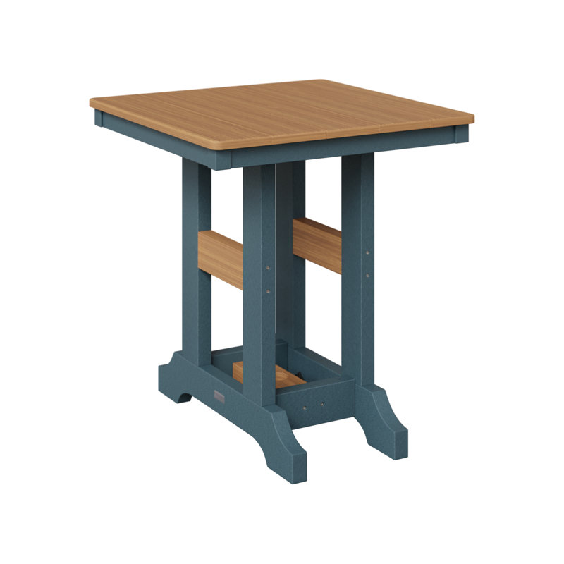 Garden Classic Outdoor Square Dining Table, Slate, Natural Teak