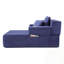 Chaise longue en velours côtelé luxueux avec 3 coussins, canapé-lit convertible avec poche de rangement, conception sans cadre et mousse de compression pour les petits espaces-130833191-130833189