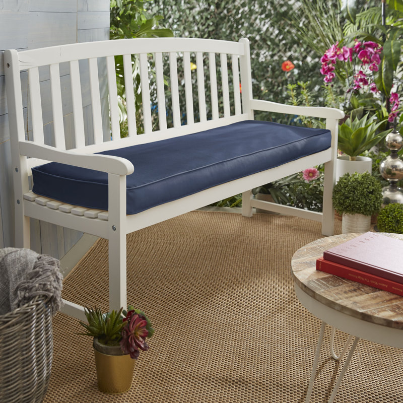 Coussin de banc intérieur/extérieur Sunbrella, H 2 po x l 60 po x P 18 po, Toile bleu marine Sunbrella®