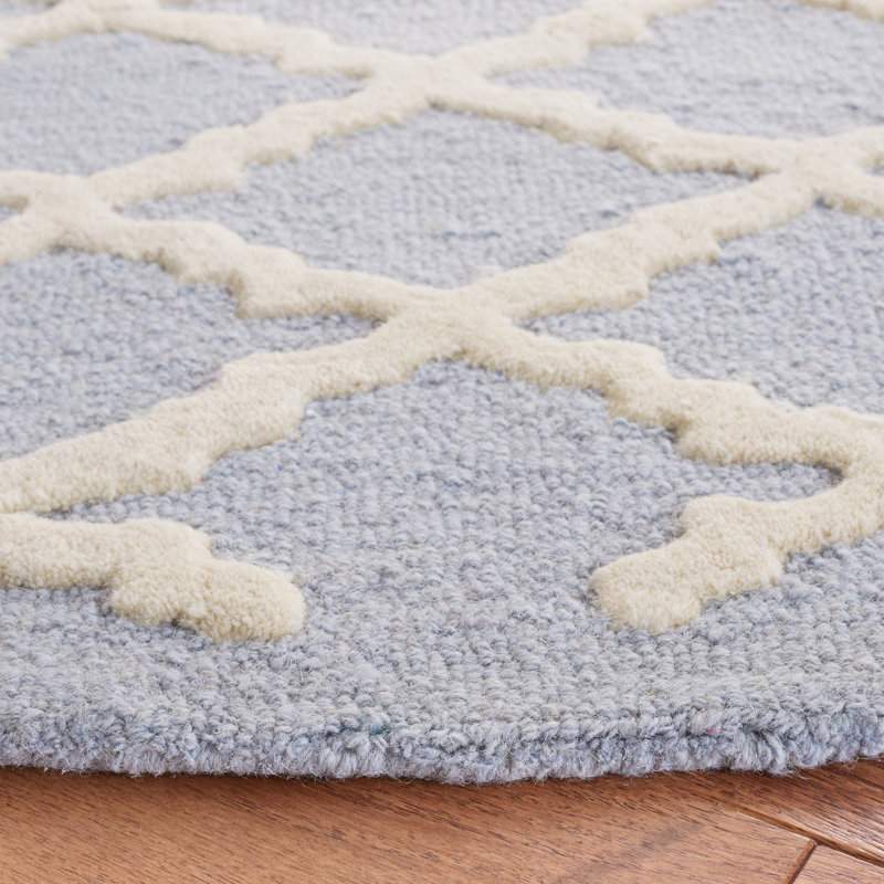 Cannen Hand Tufted Wool Geometric Rug, Round 6'