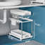 2 Pack Under Sink Storage Kitchen Organiser,Two Slide-Out Drawers,Space Saving,Height Adjustable