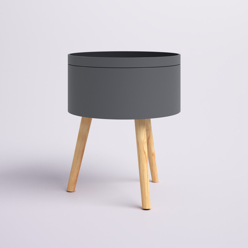 Table de chevet Knighten, (Naturel / gris)