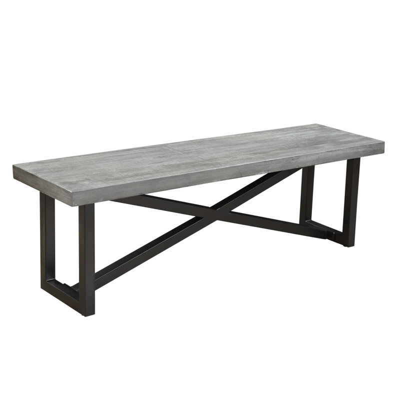Cormican Upholstered Bench, 30" H x 35" L x 59" W, Black/Gray