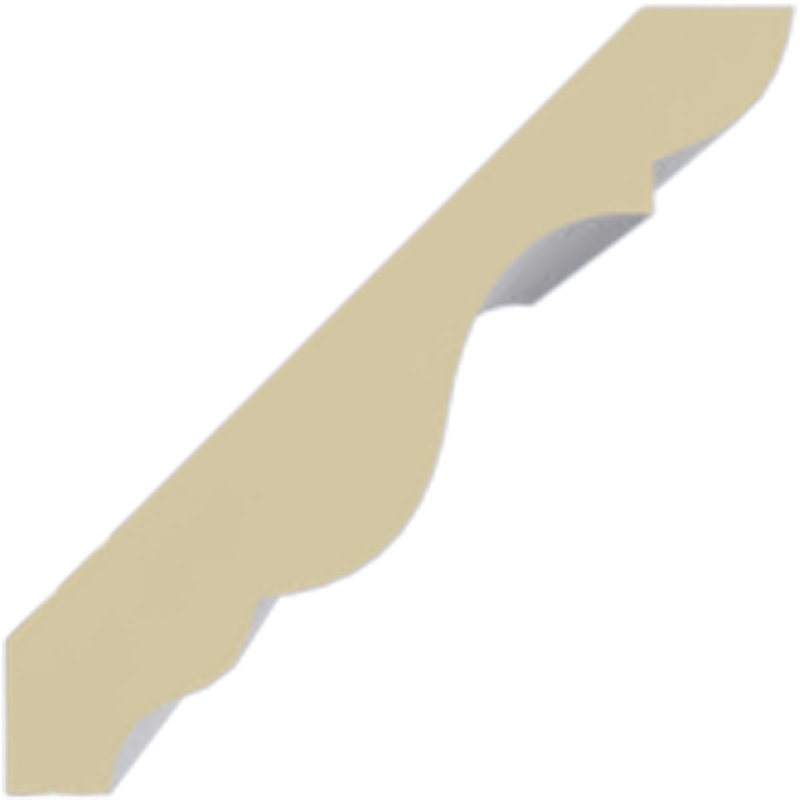 Primed White Polyurethane Classic Crown Moulding Sample, 12" Length