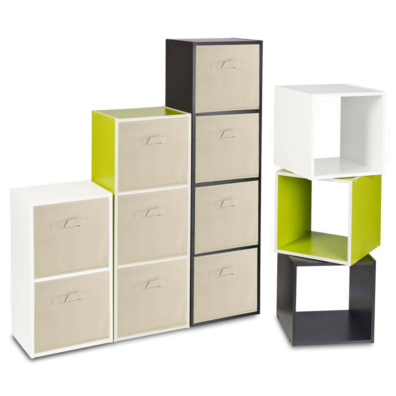 Faunce 90.5cm H x 89cm W Cube Bookcase, Beige