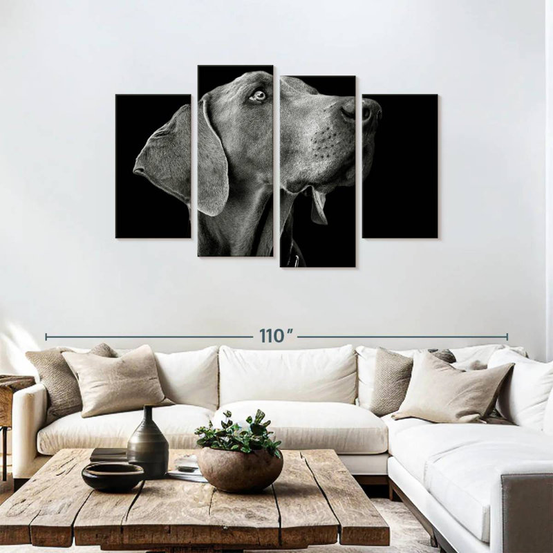 Brampt chien monochrome, H 48 po x l 75 po