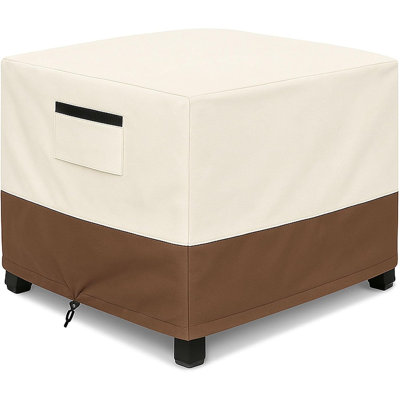 Housse imperméable 600D pour pouf de patio, résistante aux UV et avec sangles coupe-vent.