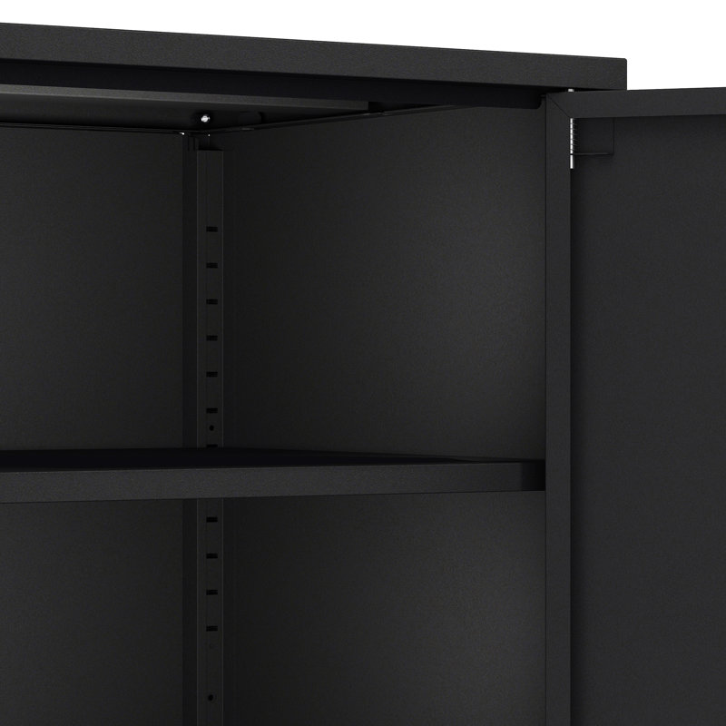 Ava 23.6 Accent Cabinet with 2 Adjustable Shelves, Black