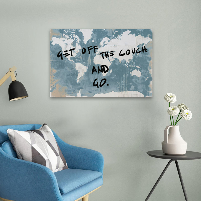 «Get Off The Couch World» - Sid29376 Sid29377, art abstrait noir, H 16 po x l 24 po