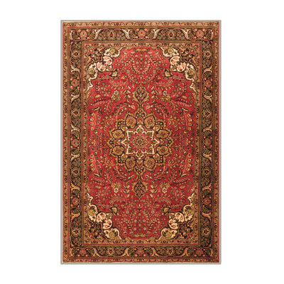 Tapis oriental rouge / brun 8 pi x 10 pi Benildis