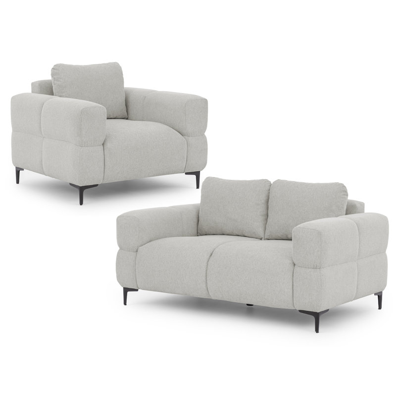 Cardea 2 - Piece Living Room Set, Light Grey