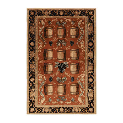 Machine Washable French Brown Area Rug